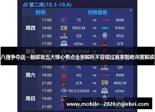 八强争夺战一触即发五大核心看点全景解析不容错过赛事前瞻深度解读 八强争夺战一触即发五大核心看点全景解析不容错过赛事前瞻深度解读